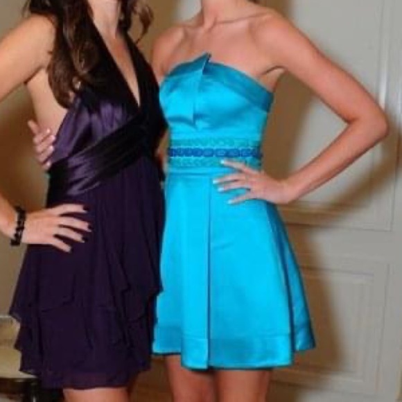 Bebe Teal Strapless 00 Dress - Picture 1 of 3